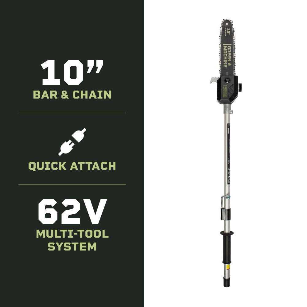 62V Multi-Tool 10&quot; Pole Saw Attachment