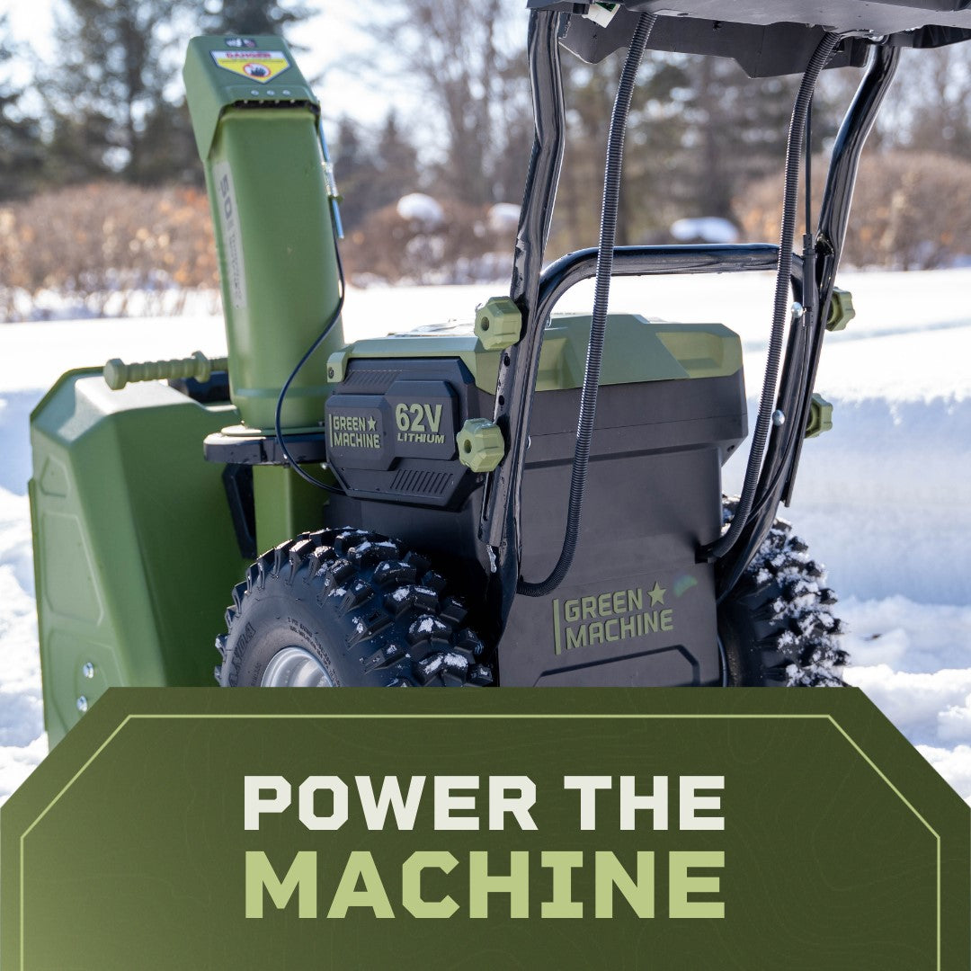 62V Cordless 24" Dual Stage Snow Blower with (2) 8.0 Ah Batteries