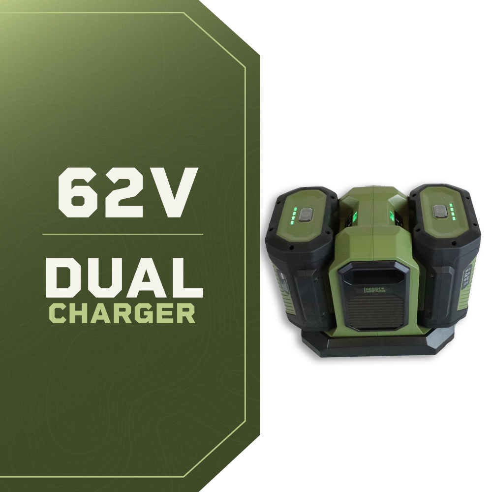 62 volt batteries and dual charger.