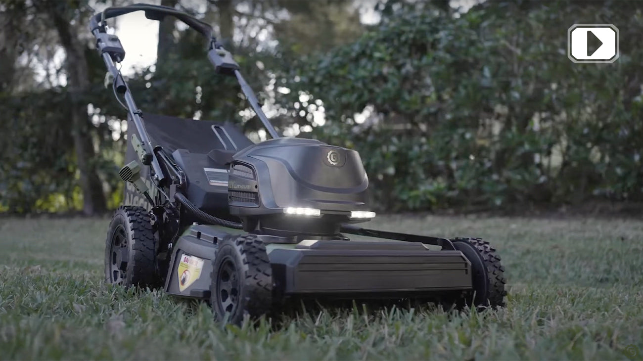 62V Cordless 22" RWD SelfPropelled 3in1 High Wheel Walk Behind Mowe