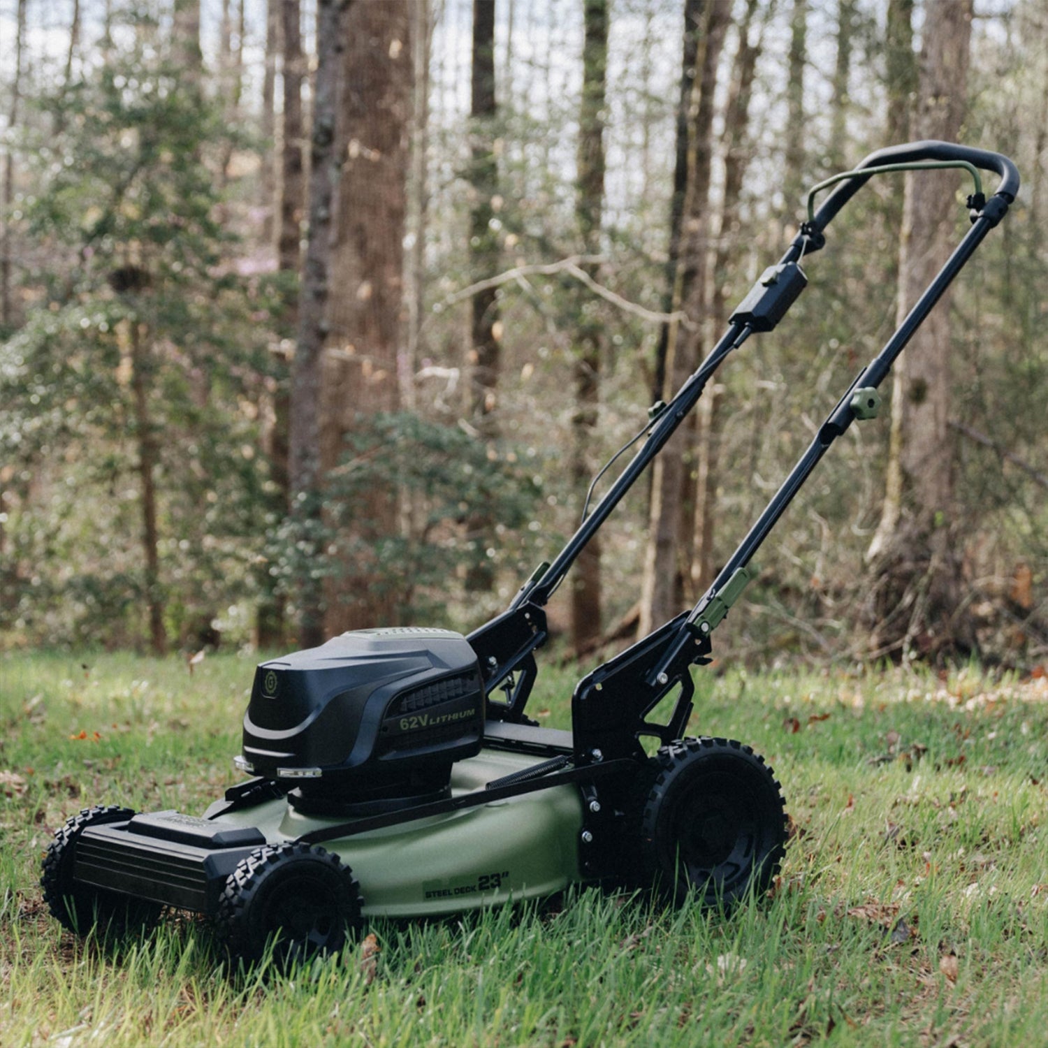 62V Cordless 22&quot; Push 3-in-1 High Wheel Walk Behind Mower with 4 Ah Battery and Charger
